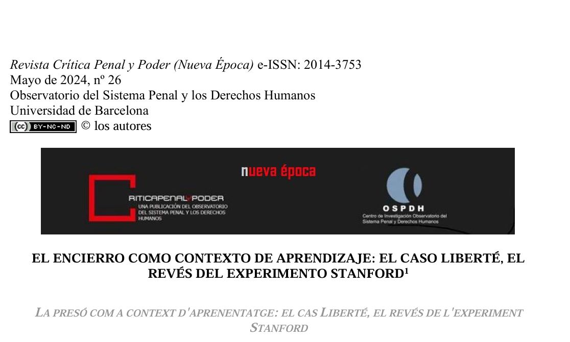 EL CASO LIBERTÉ, EL REVÉS DEL EXPERIMENTO STANFORD - UNIVERSIDAD DE BARCELONA