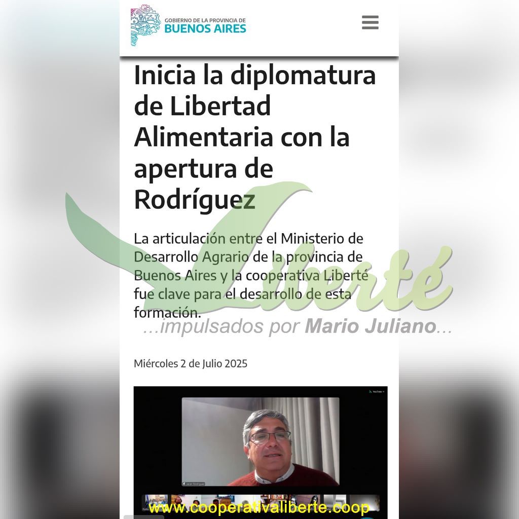 Liberté en el portal oficial del gobierno provincial 