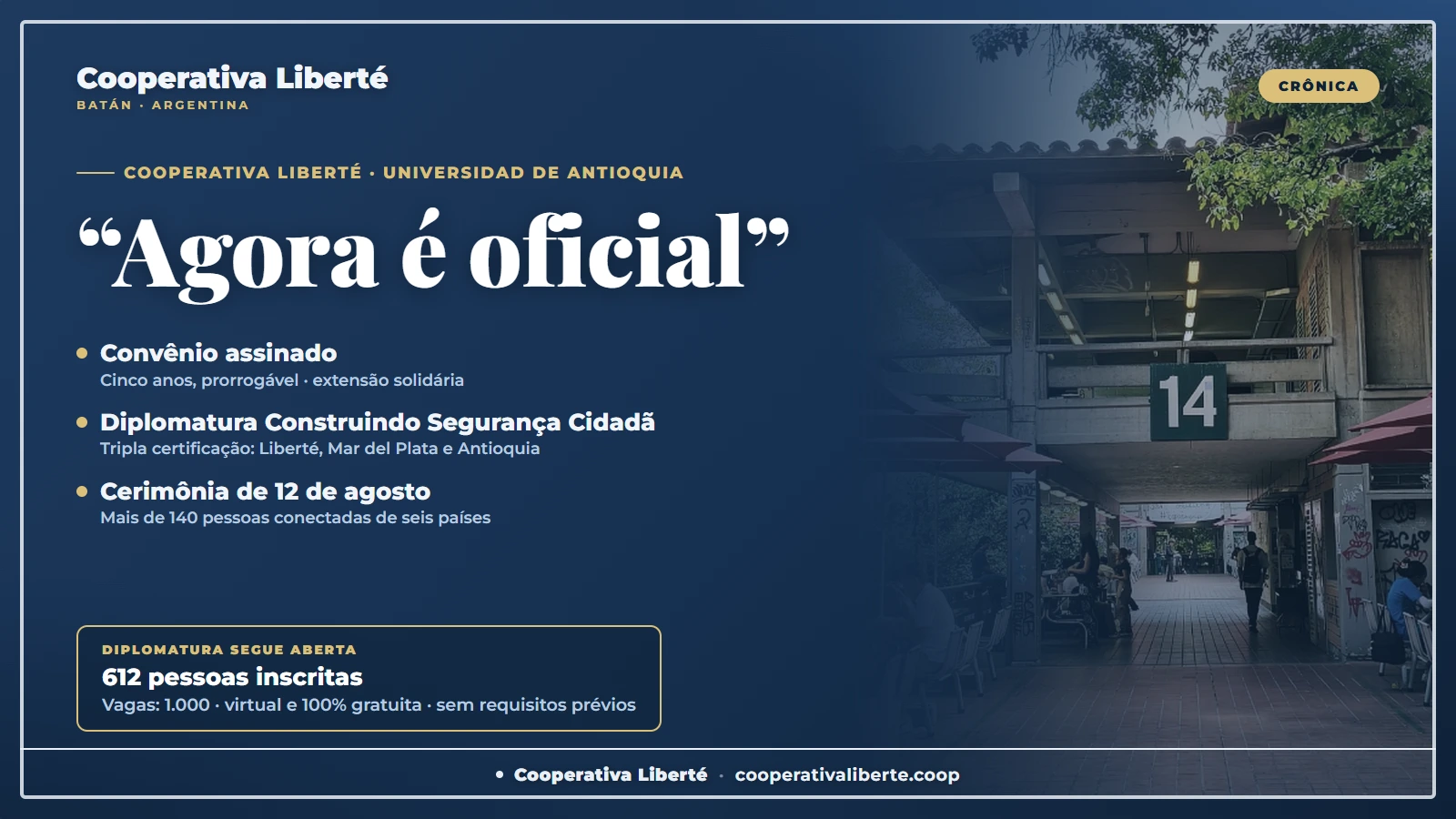 “Agora é oficial”: a cerimônia do convênio com a Universidad de Antioquia