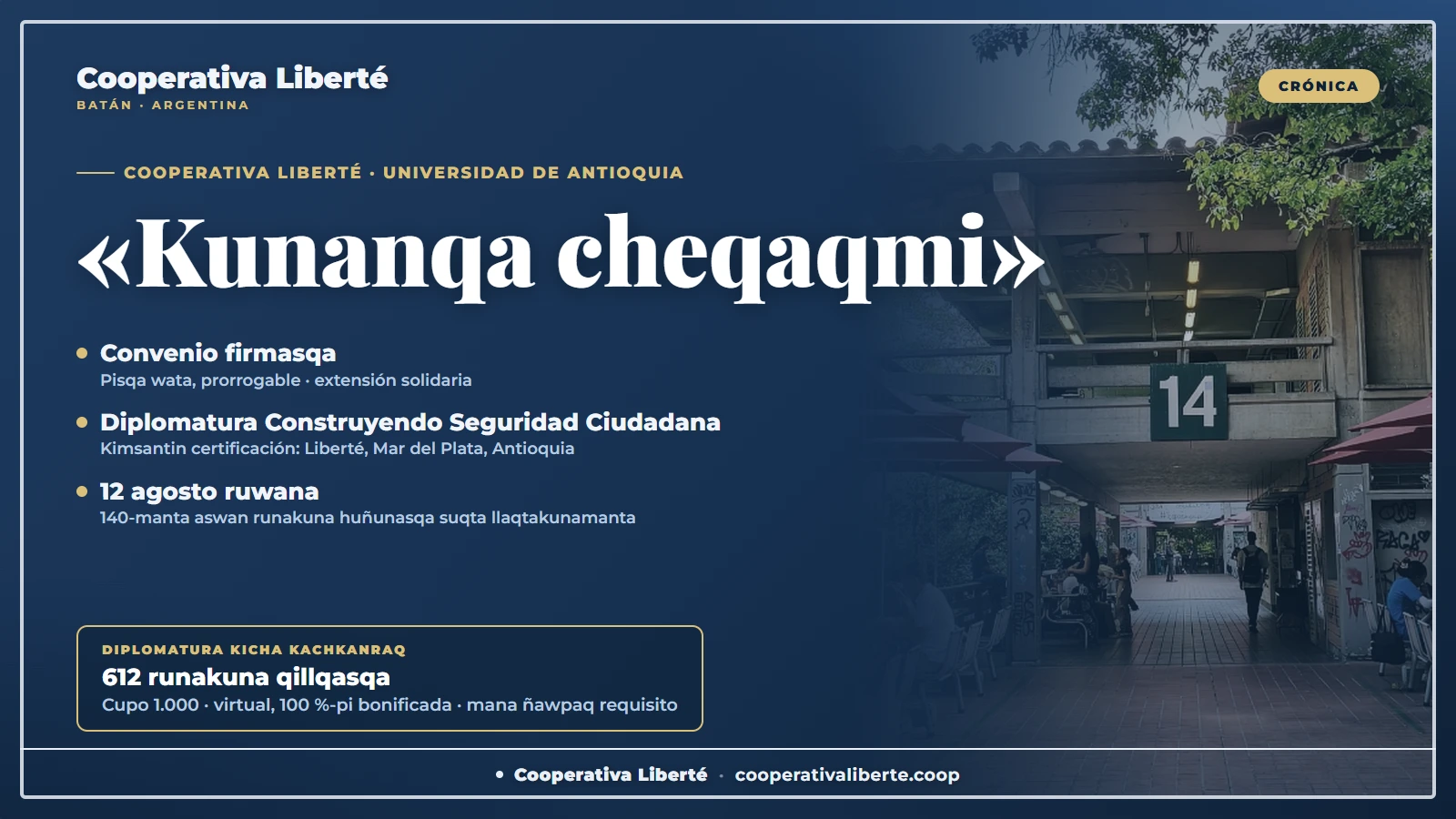 «Kunanqa cheqaqmi»: Universidad de Antioquia-wan convenio ruwana