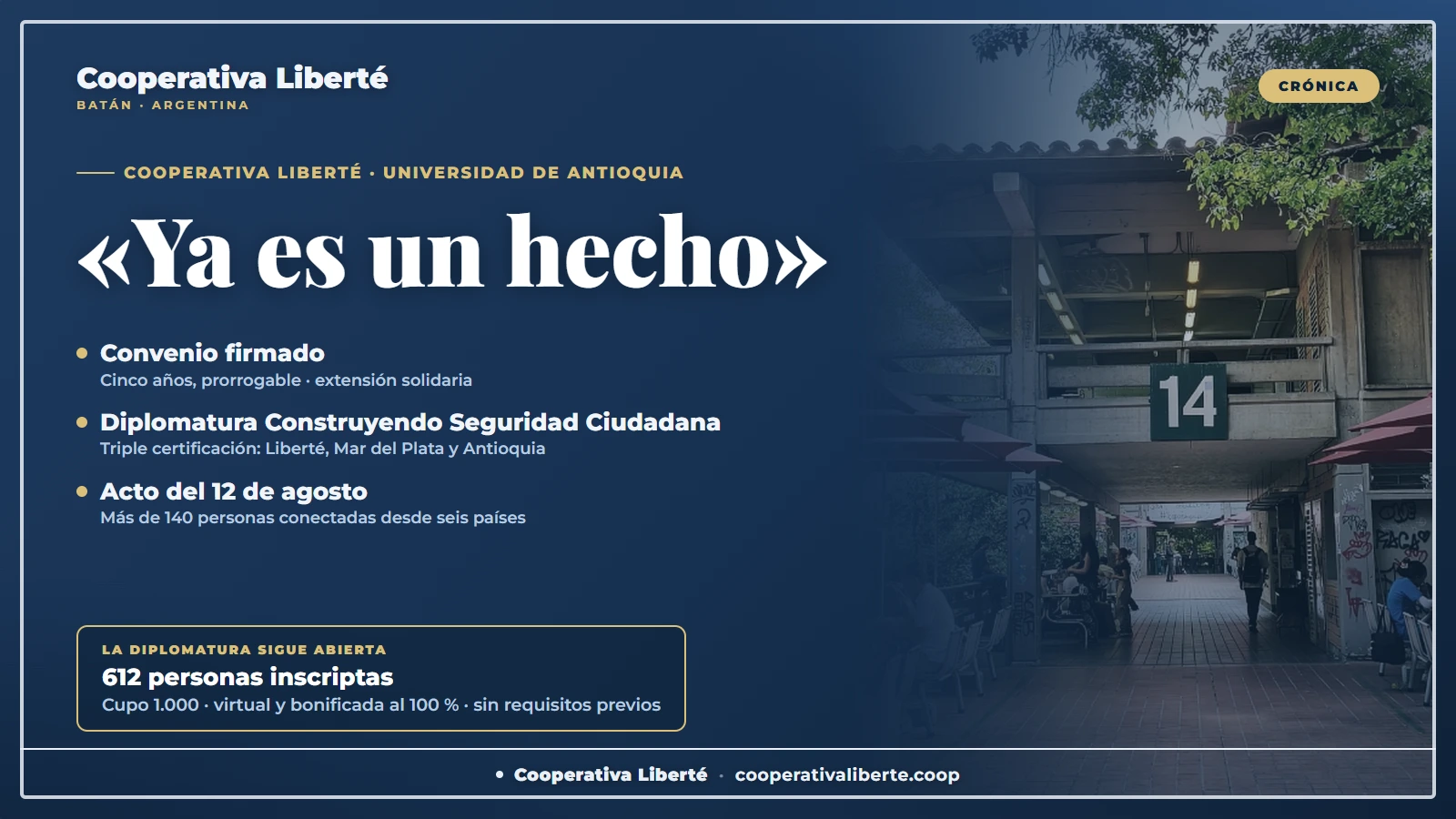 «Ya es un hecho»: el acto del convenio con la Universidad de Antioquia