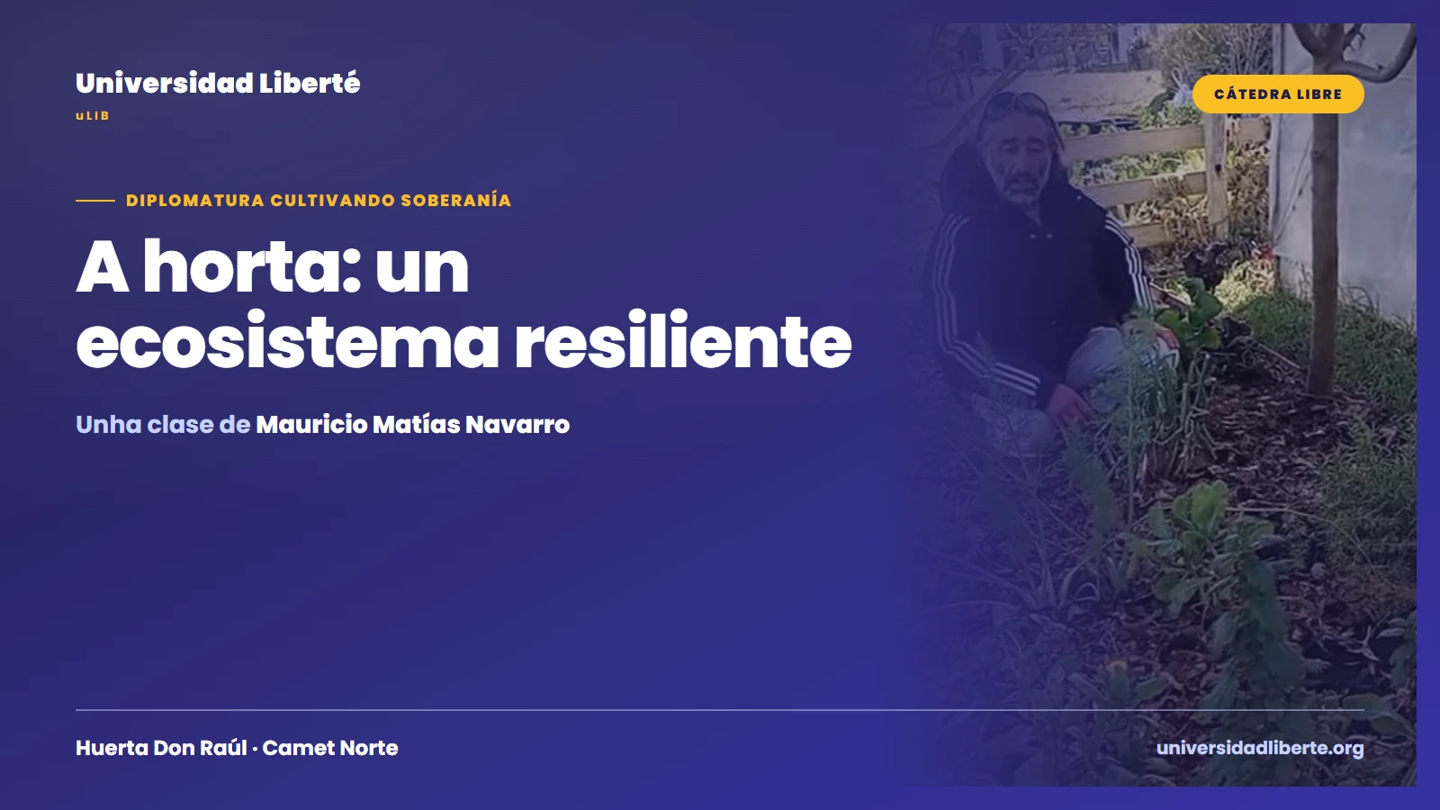«A horta: un ecosistema resiliente»: Mauricio Matías Navarro deu unha clase de horta nunha aula ao aire libre