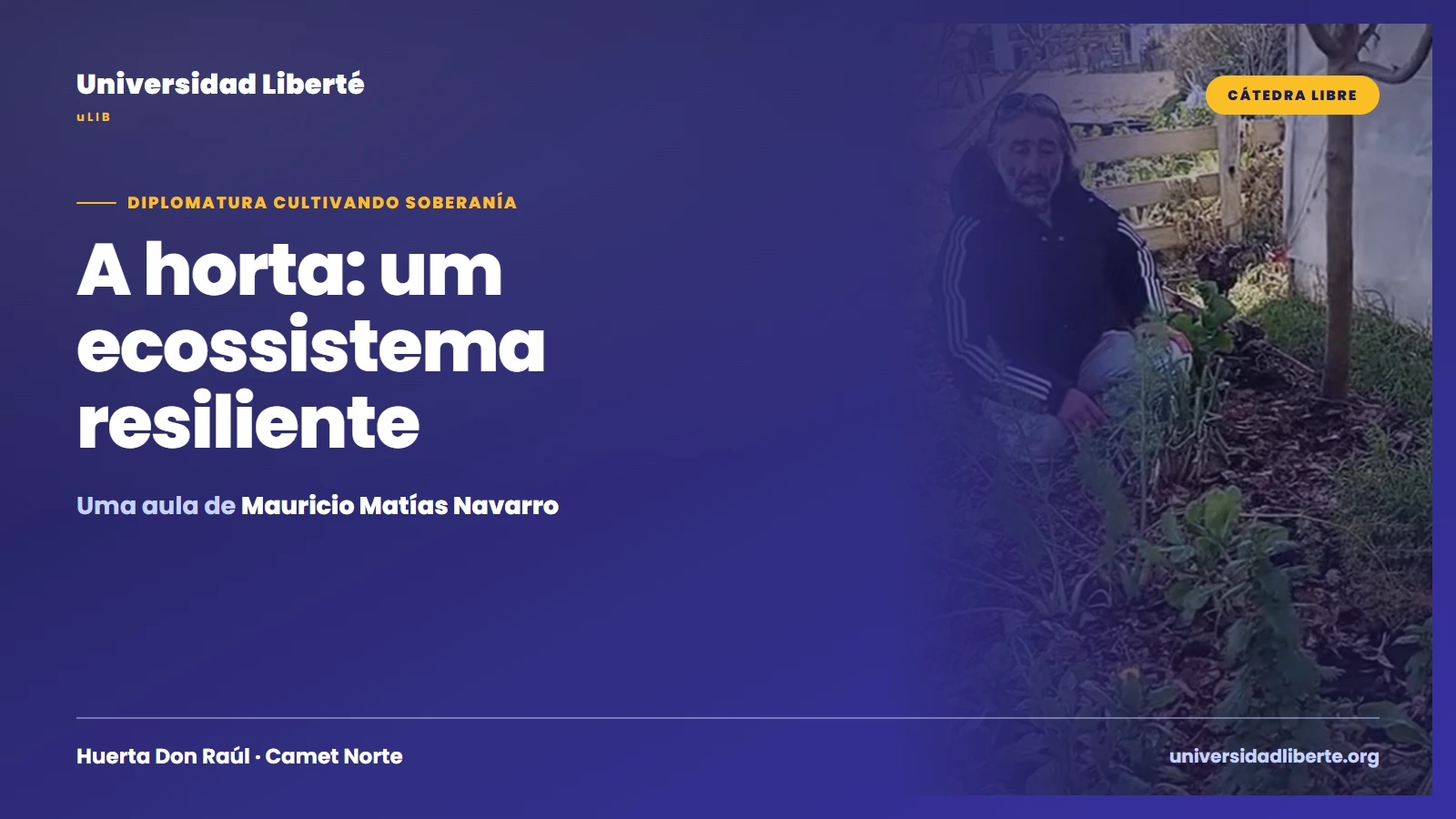 «A horta: um ecossistema resiliente»: Mauricio Matías Navarro deu uma aula de horta em uma sala de aula a céu aberto