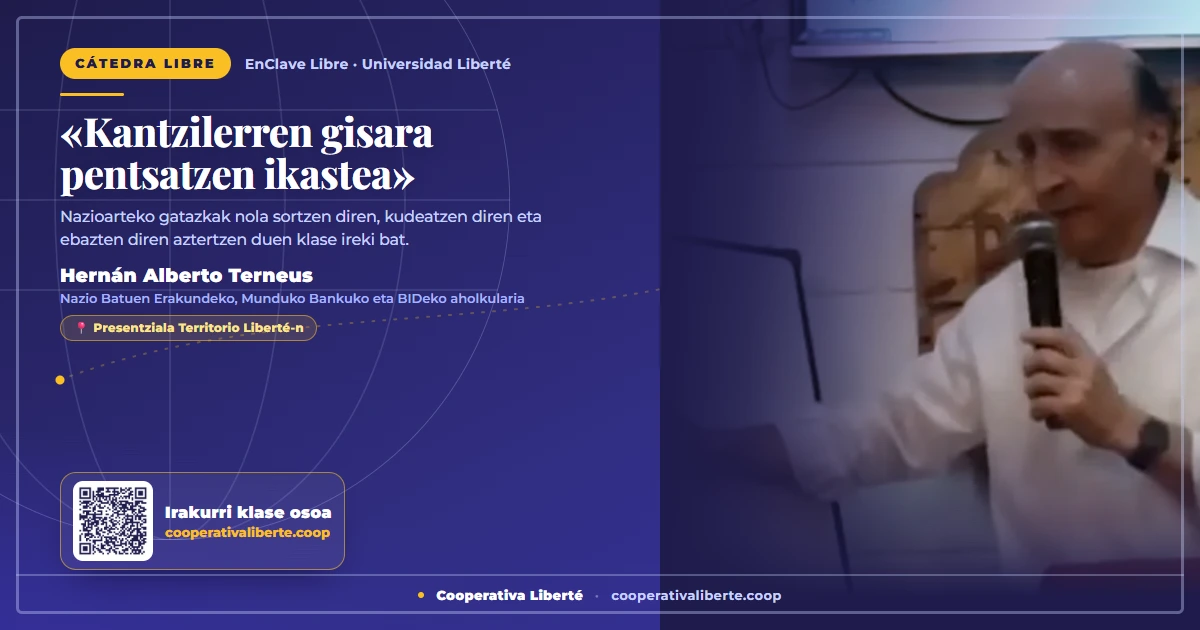 «Kantziler gisa pentsatzen ikastea»: Hernán Alberto Terneus-ek nazioarteko gatazkei buruzko klase bat eman zuen Liberté-n
