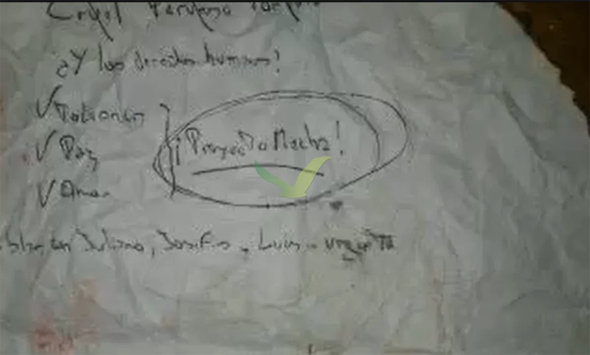 Papel manuscrito con el nombre 'Proyecto Mecha' rodeado por un círculo, anotaciones sobre derechos humanos, tolerancia, paz y amor